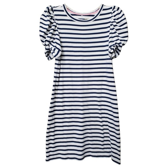 Lilly Pulitzer High Tide Navy Perfect Stripe Puff Sleeve Anabella Shirt Dress S - Picture 1 of 7